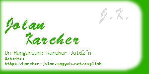 jolan karcher business card